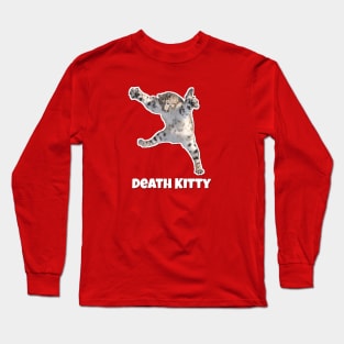 Death Kitty Snow Leopard Funny Cat Shirt Long Sleeve T-Shirt